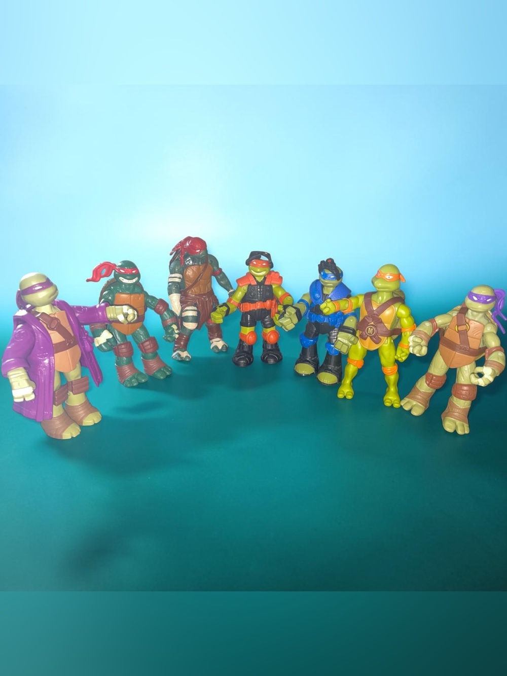 Teenage Mutant Ninja Turtles LOT of 7 Viacom 2012/2014 Figures Playmates TMNT